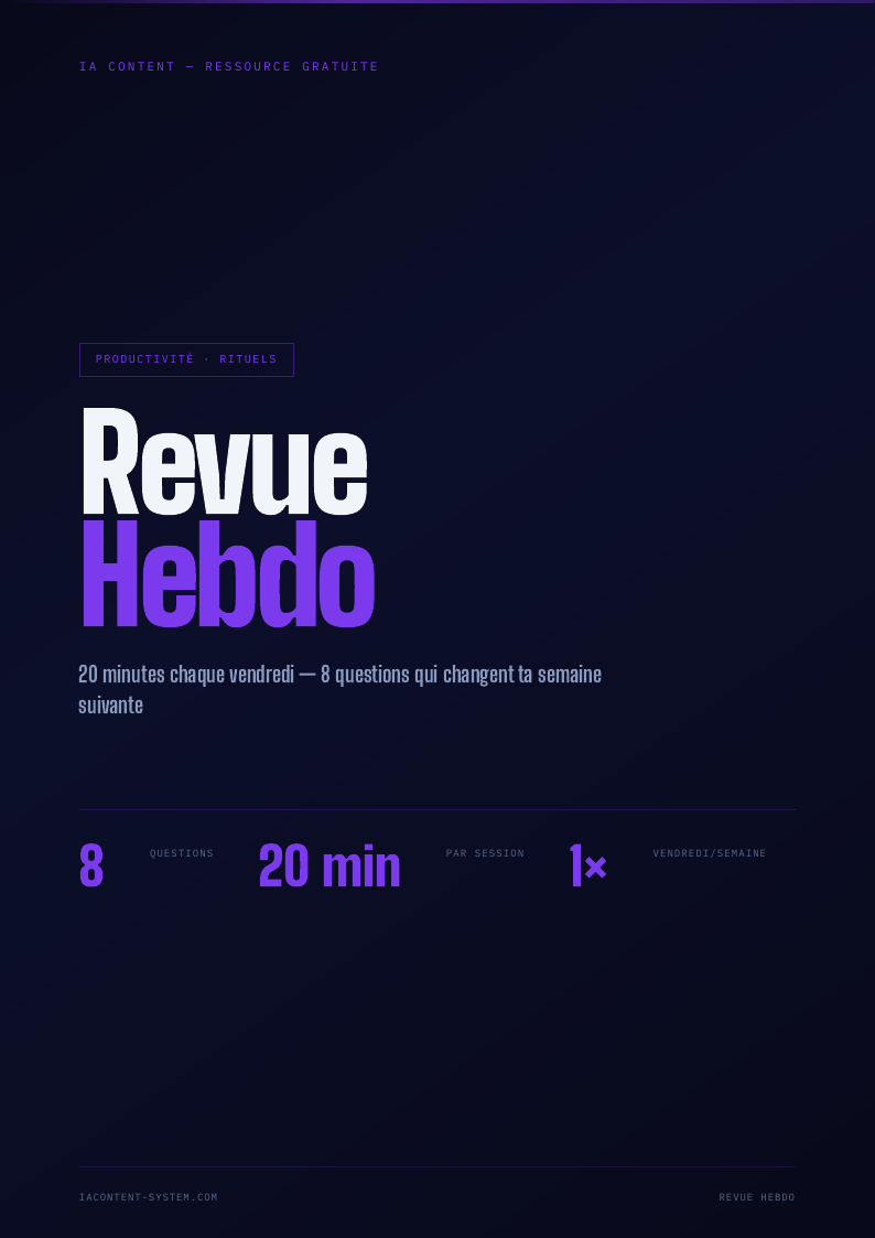 Template Revue Hebdomadaire